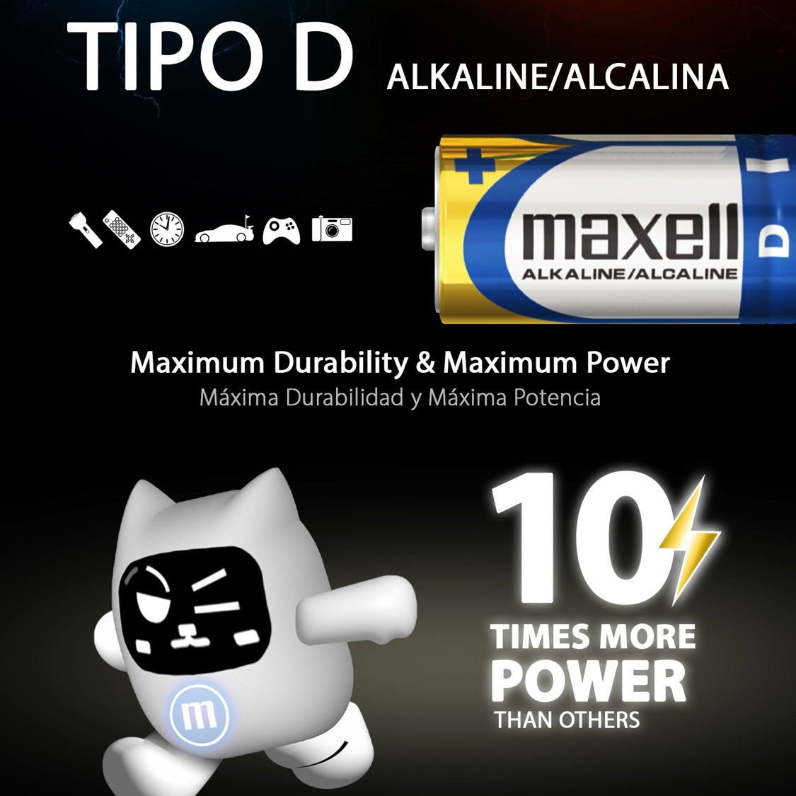 Batería Alcalina Maxell Tipo D