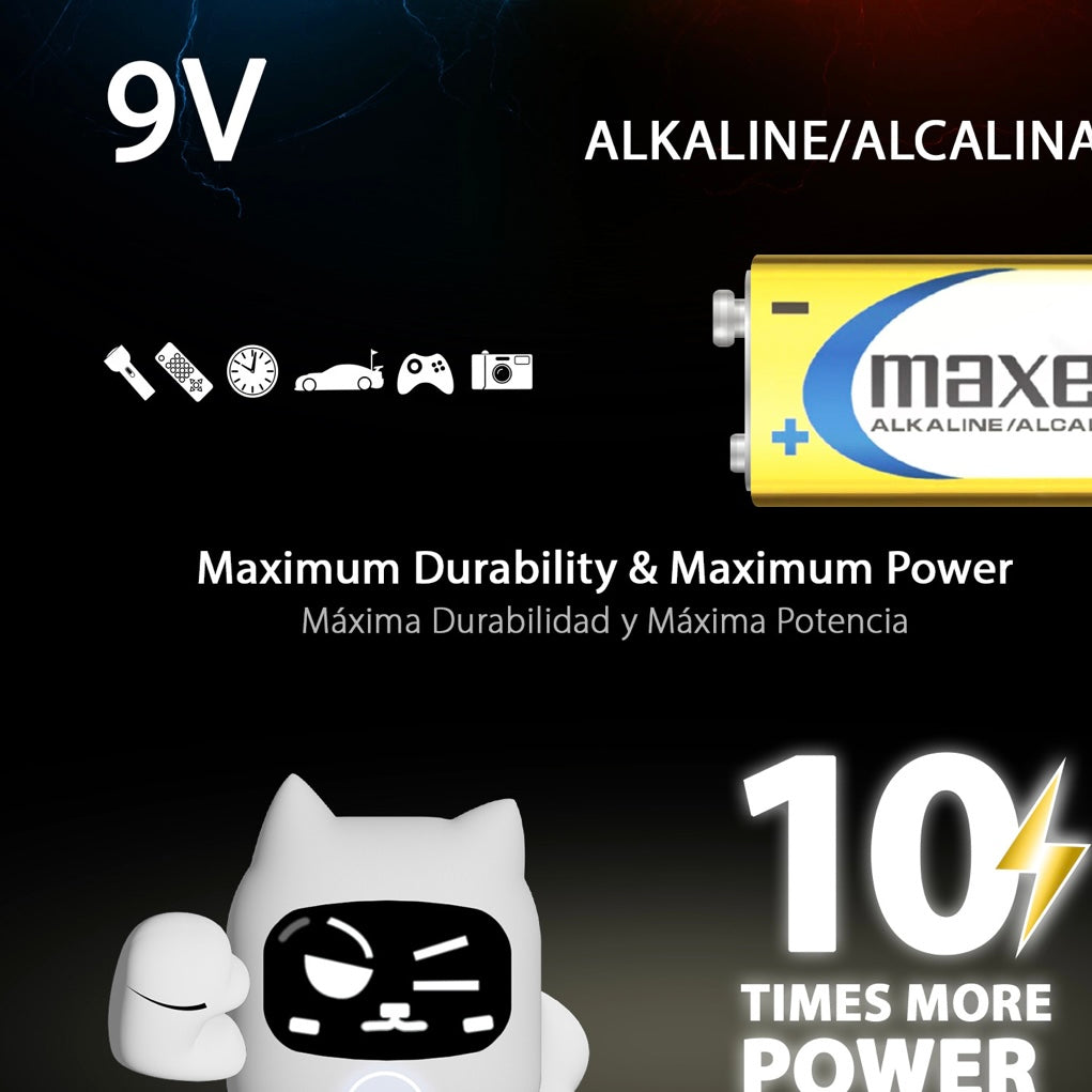Batería Alcalina Maxell 9v