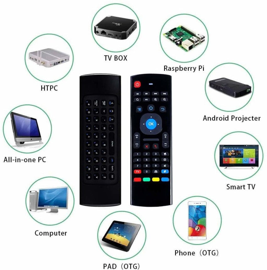 Mini teclado y air fly mouse para smart tv