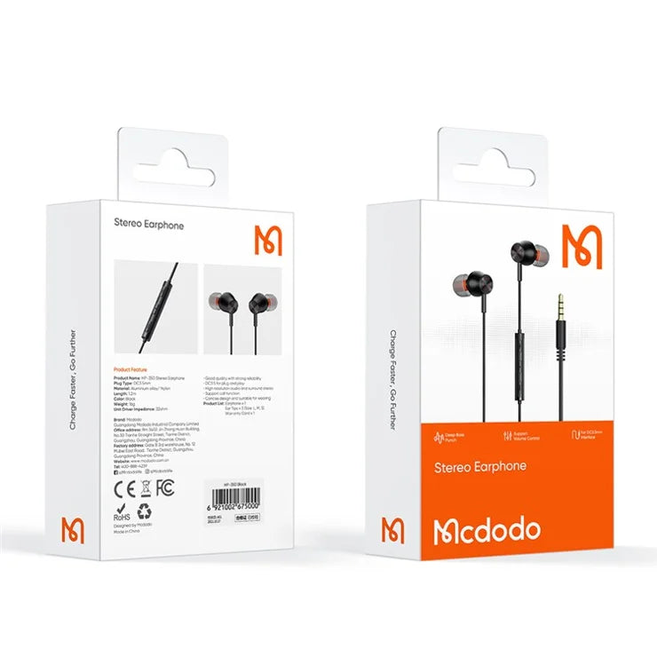 Audífonos Mcdodo con plug 3.5mm