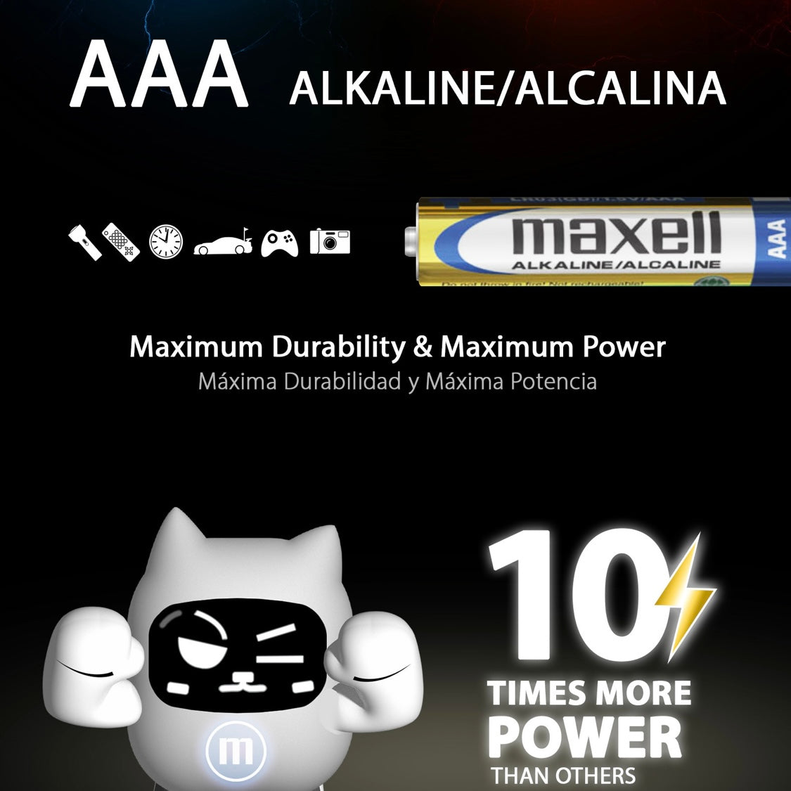 Batería Alcalina Maxell AAA