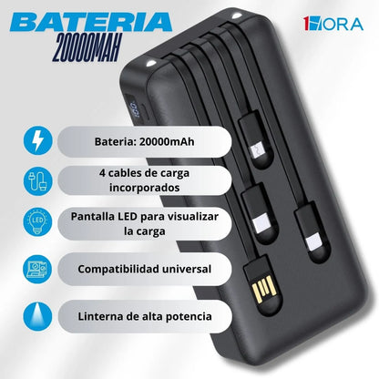 Bateria externa 1hora 20,000mAh