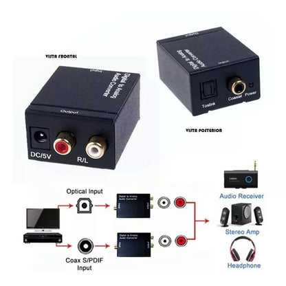 Adaptador de audio optico a rca