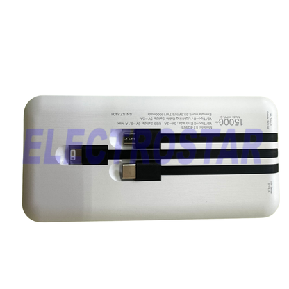 Bateria externa con cables incorporados 15,000MHA