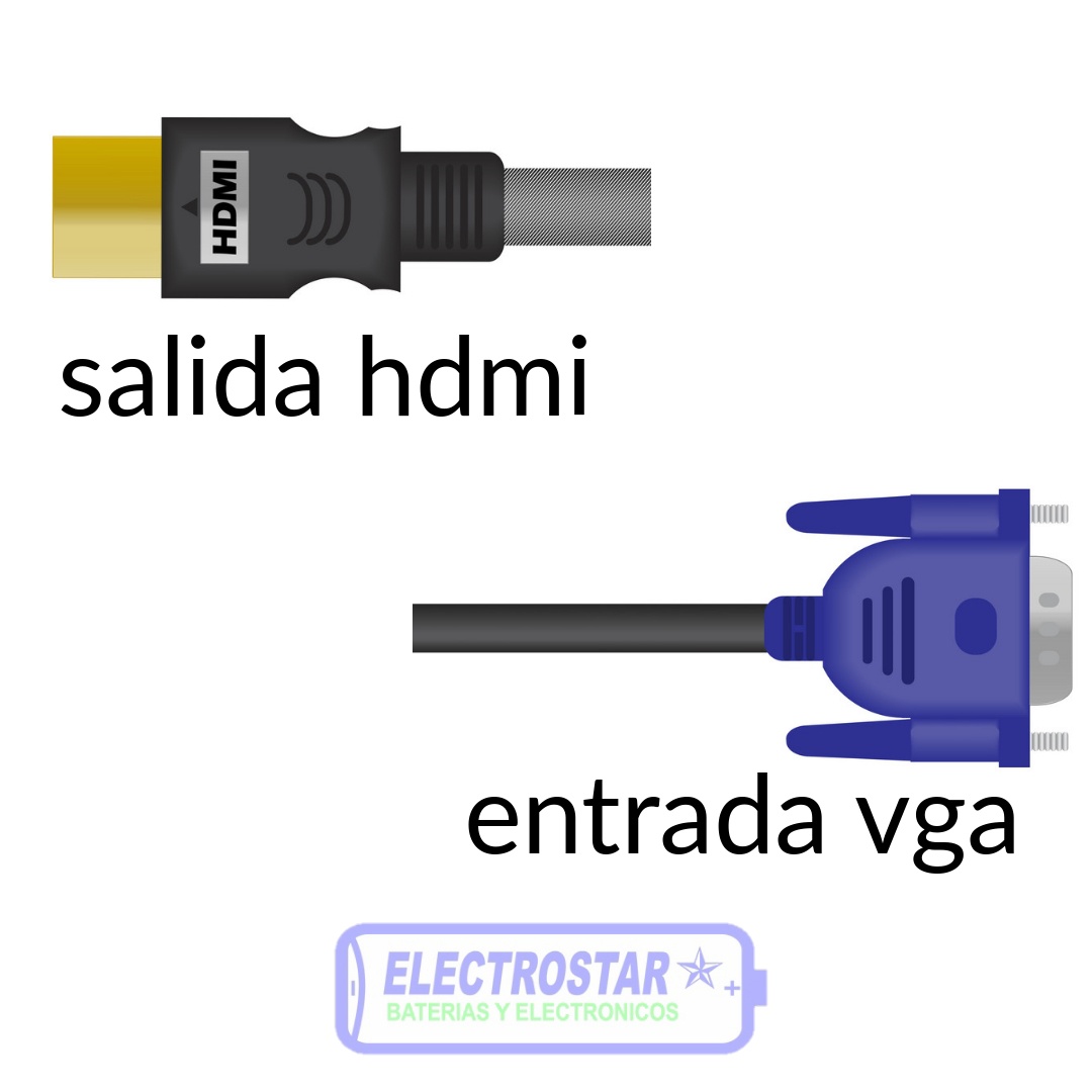 Convertidor HDMI a VGA - 1 toma - Entrada HDMI - VGA + 2 Salidas